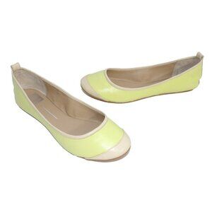 DOLCE VITA green-ish yellow & beige leather flats lightweight shoes women's 10